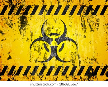 Grunge biohazard sign textured background. Vector illustration.