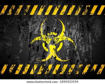 Grunge biohazard sign textured background. Vector illustration.