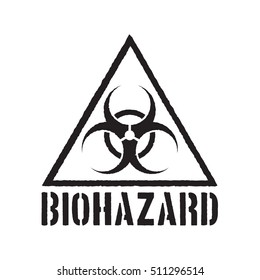 Grunge biohazard symbol. Biohazard warning sign isolated.