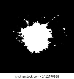 Grunge birds droppings black and white. Flat blots style vector illustration. Map. Abstract paint drop.