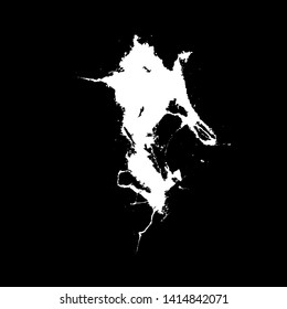 Grunge birds droppings black and white. Flat blots style vector illustration. Map. Abstract paint drop.