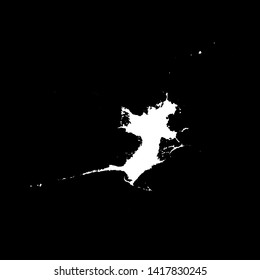 Grunge birds droppings black and white. Flat blots style vector illustration. Map. Abstract paint drop.