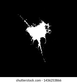 Grunge birds droppings black and white. Flat blots style vector illustration. Map. Abstract paint drop.