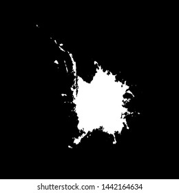 Grunge birds droppings black and white. Flat blots style vector illustration.  Abstract paint drop.