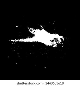 Grunge birds droppings black and white. Flat blots style vector illustration. Map. Abstract paint drop.