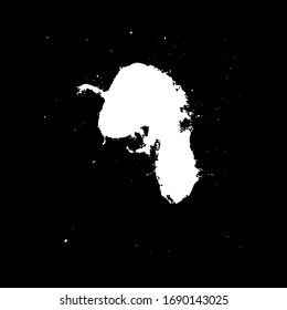 Grunge birds droppings black and white. Flat blots style vector illustration. Map. Abstract paint drop.