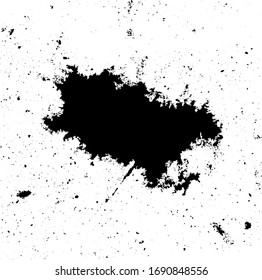 Grunge Birds Droppings Black And White. Flat Blots Style Vector Illustration. Map. Abstract Paint Drop.