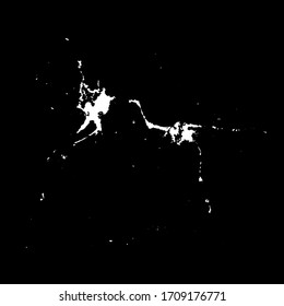 Grunge birds droppings black and white. Flat blots style vector illustration. Map. Abstract paint drop.
