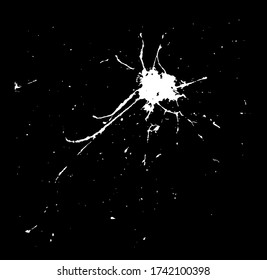 Grunge birds droppings black and white. Flat blots style vector illustration. Map. Abstract paint drop.