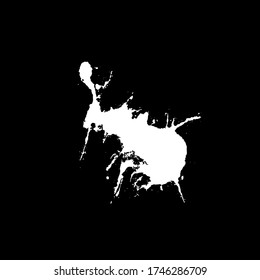 Grunge Birds Droppings Black And White. Flat Blots Style Vector Illustration. Map. Abstract Paint Drop.