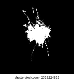 Grunge birds droppings black and white. Flat blots style vector illustration. Map. Abstract paint drop.