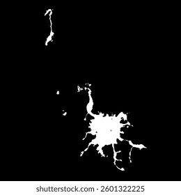 Grunge birds droppings black and white. Flat blots style vector illustration. Map. Abstract paint drop.