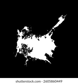 Grunge birds droppings black and white. Flat blots style vector illustration. Map. Abstract paint drop.