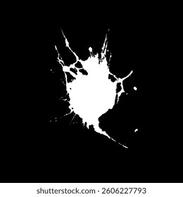 Grunge birds droppings black and white. Flat blots style vector illustration. Map. Abstract paint drop.
