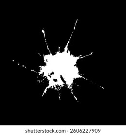 Grunge birds droppings black and white. Flat blots style vector illustration. Map. Abstract paint drop.