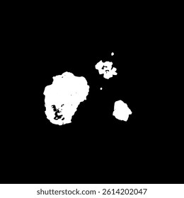 Grunge birds droppings black and white. Flat blots style vector illustration. Map. Abstract paint drop.