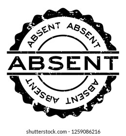 Grunge black absent word round rubber seal stamp on white background