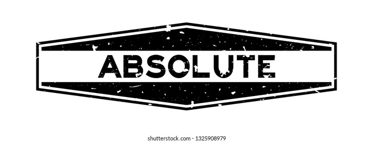 Grunge black absolute word hexagon rubber seal stamp on white background