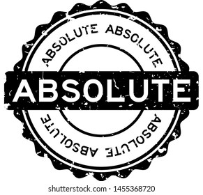 Grunge black absolute word round rubber seal stamp on white background