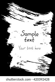 Grunge black abstract textured vector rectangular smear frame. Vector design grunge element. 