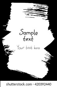 Grunge black abstract textured vector rectangular brushstroke frame. Vector design grunge element. 