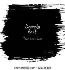 Grunge black abstract textured vector square torn frame. Vector design grunge element. 