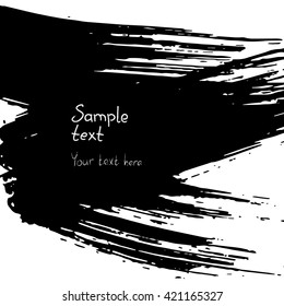 Grunge  black abstract textured vector square ragged frame. Vector design grunge element. 