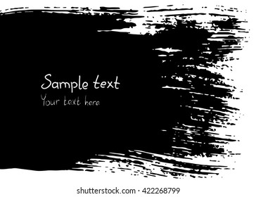 Grunge black abstract textured vector painted rectangular frame. Vector design grunge element. 