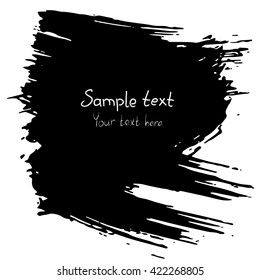Grunge black abstract textured vector square frame. Vector design grunge element. 
