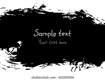 Grunge black abstract textured vector streak frame. Vector design grunge element. 
