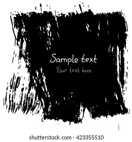 Grunge black abstract textured vector abstract square frame. Vector design grunge element. 