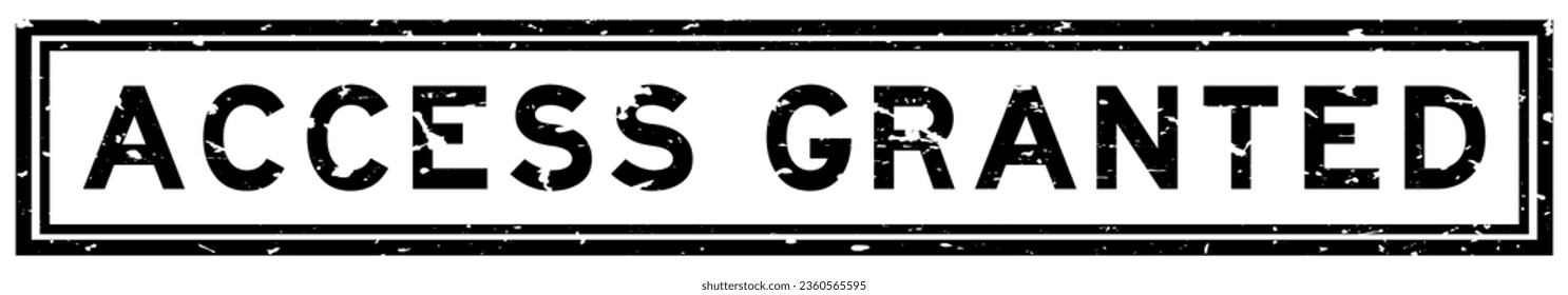 Grunge black access granted word square rubber seal stamp on white background
