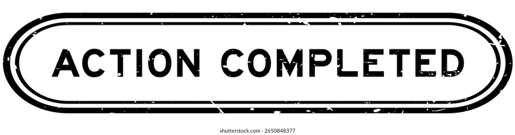 Grunge black action completed word rubber seal stamp on white background
