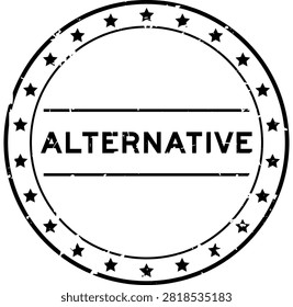 Grunge black alternative word round rubber seal stamp on white background