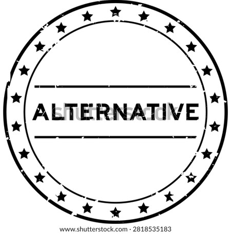 Grunge black alternative word round rubber seal stamp on white background