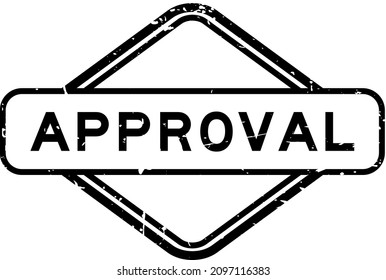 Grunge black approval word rubber seal stamp on white background