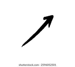 Grunge Black Arrow Mark Vector Icon Isolated 