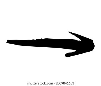 Flecha negra gruesa.  Señal de punto aislado del vector.