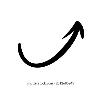 Grunge black arrow.  Vector isolated point sign.