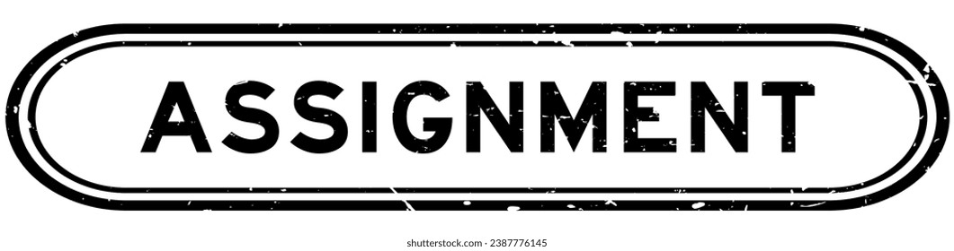 Grunge black assignment word rubber seal stamp on white background