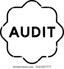 Grunge black audit word rubber seal stamp on white background