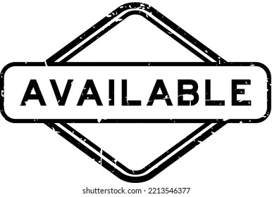 Grunge black available word rubbber seal stamp on white background