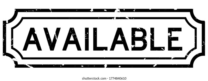 Grunge black available word rubber business seal stamp on white background