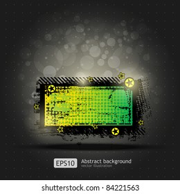 Grunge Black background Banner with a colorful rainbow ink splat effect