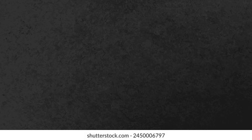 Grunge black background with craft paper texture. Realistic vector illustration bg of dark rough cardboard or stone with grain surface. Abstract decorative blackboard or marble wall material.