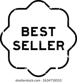 Grunge black best seller word rubber seal stamp on white background