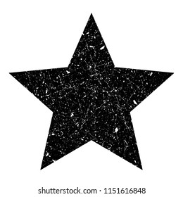 Grunge is a black big star. Vector shabby, scratched star. Grunge star symbol.