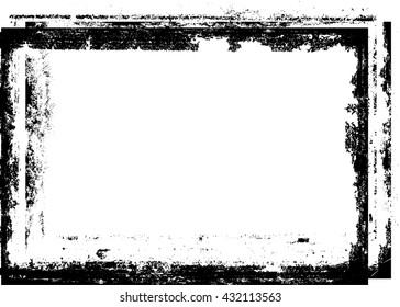 Grunge Black Border Frame. Distressed Effect.