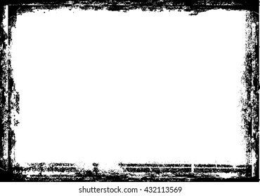 Grunge Black Border Frame. Distressed Effect.