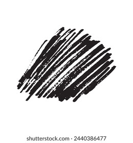 Grunge black brush stroke isolated on white, free hand vector illustration
